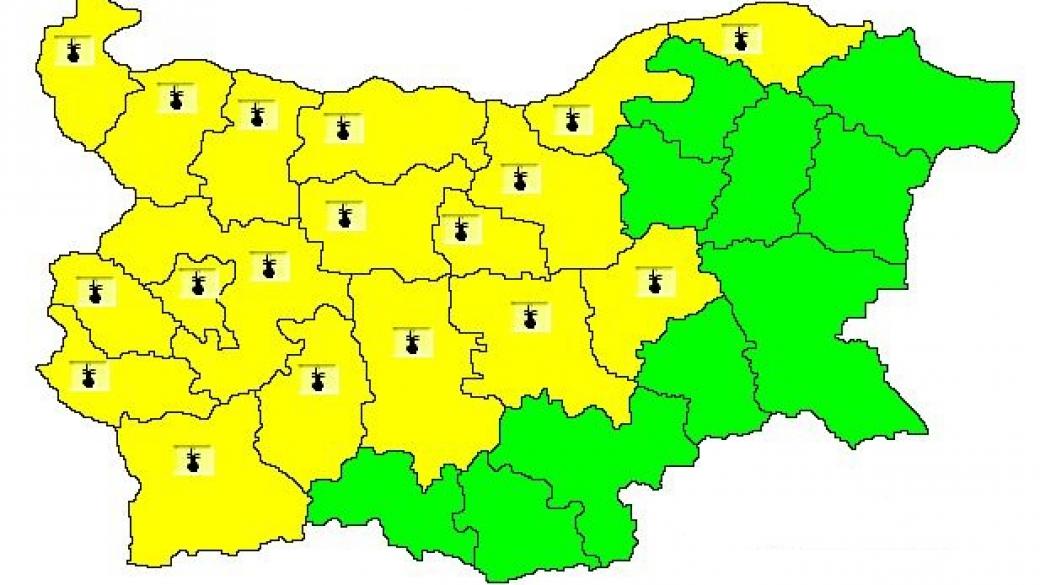 В 18 области е обявен жълт код за високи температури