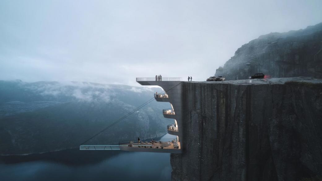 Дизайнер проектира хотел, който виси на скала