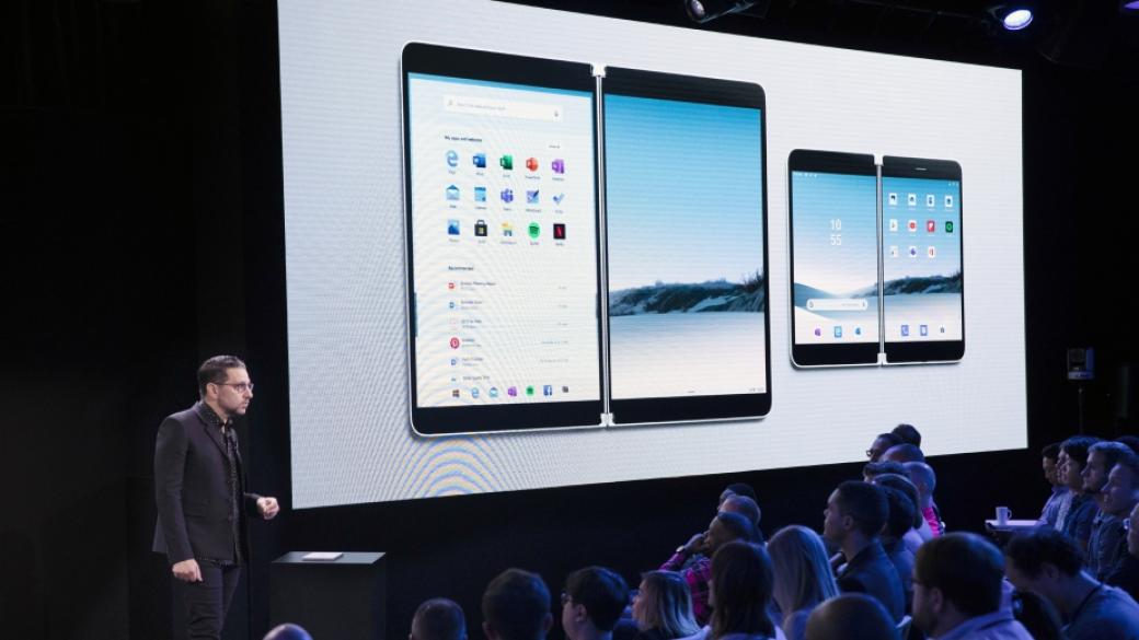 Microsoft представи смартфон и лаптоп с по два екрана
