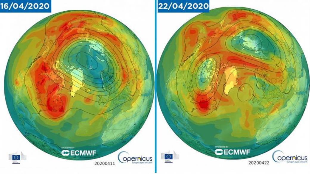 Най-голямата дупка в озоновия слой над Арктика се затвори