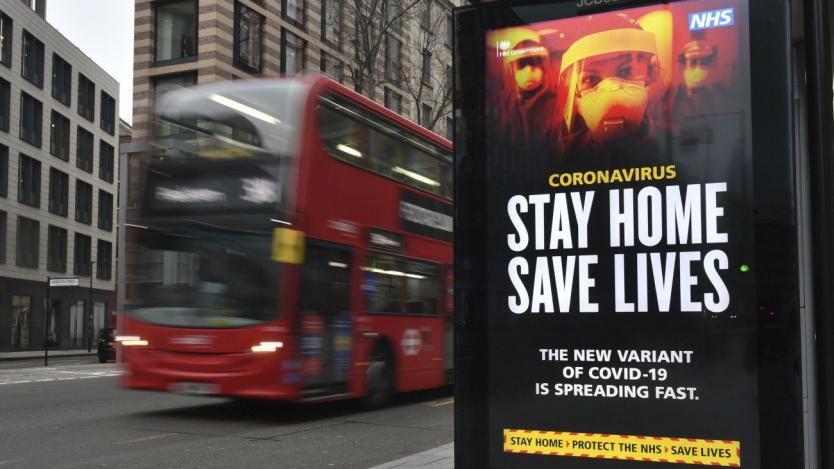 Лондон обяви извънредно положение заради по-заразния щам на коронавируса