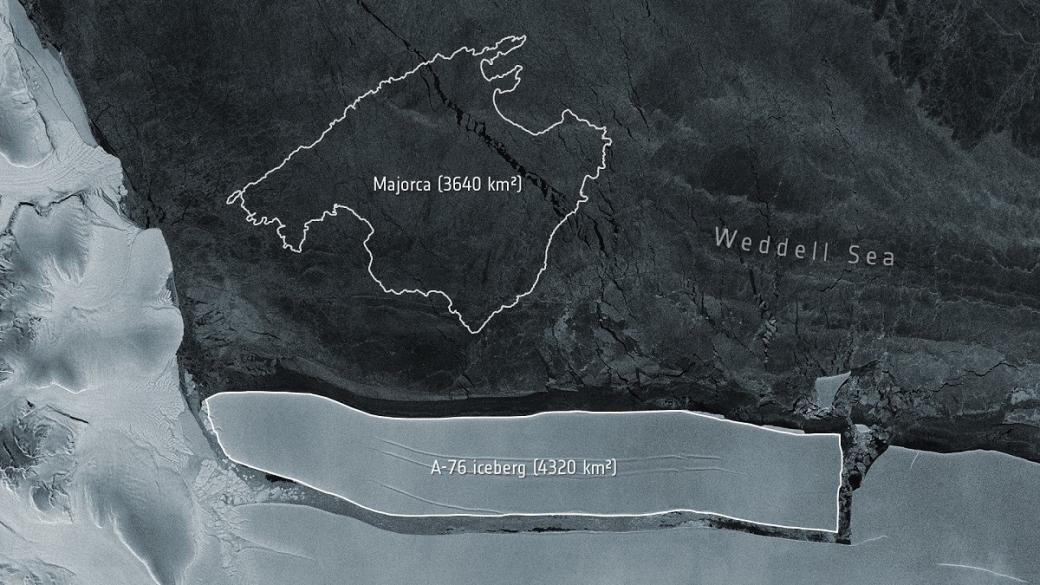 Гигантски айсберг с размерите на Майорка се откъсна от Антарктика
