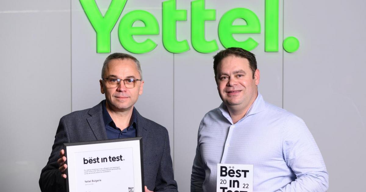 Мрежата на Yettel спечели пети пореден сертификат Best in Test
