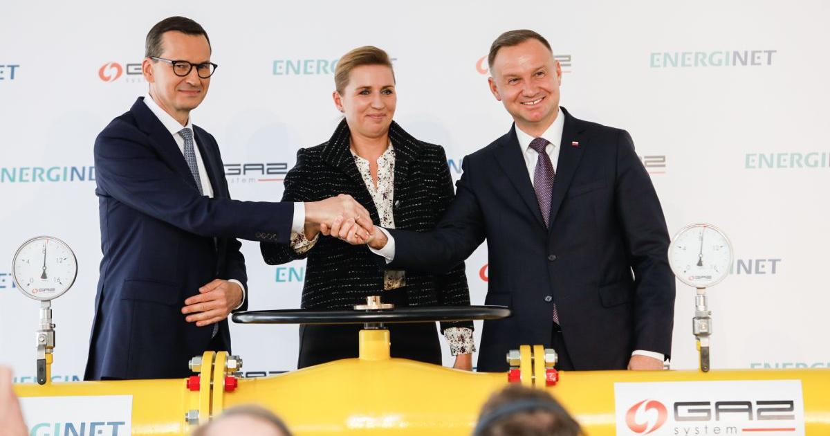 На официална церемония днес Полша, Норвегия и Дания откриха новата газопроводна