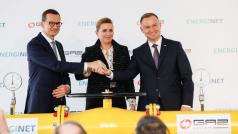 На официална церемония днес Полша  Норвегия и Дания откриха новата газопроводна