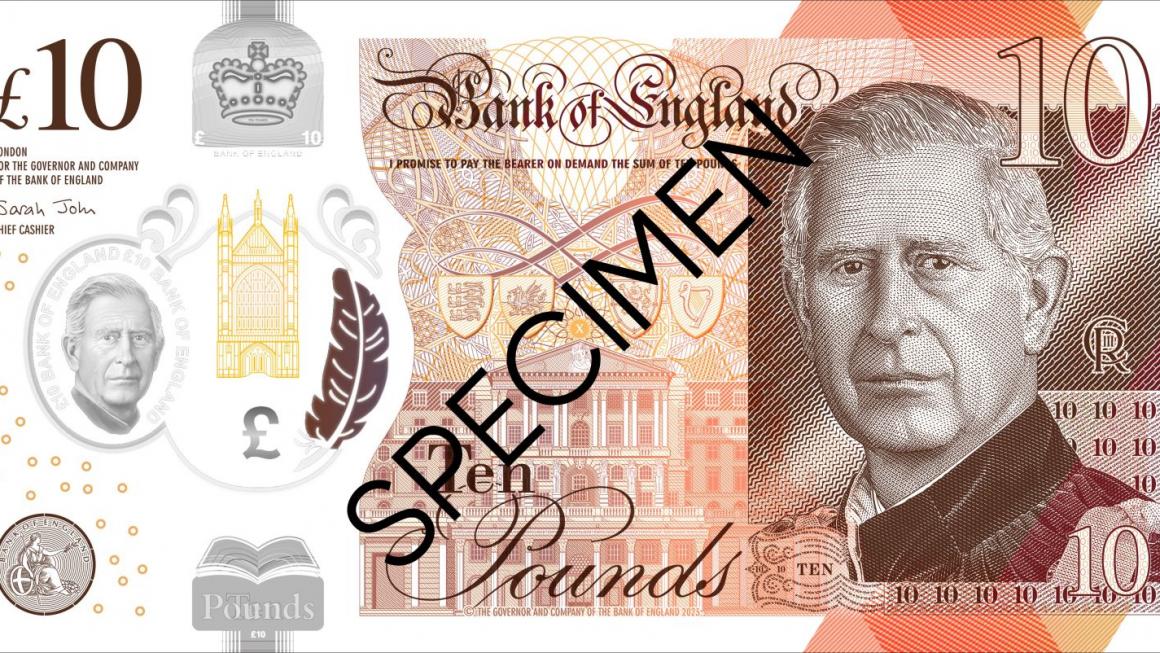 Галерия :: Снимка 1 :: Банката на Англия показа първите банкноти с лика на Чарлз III}