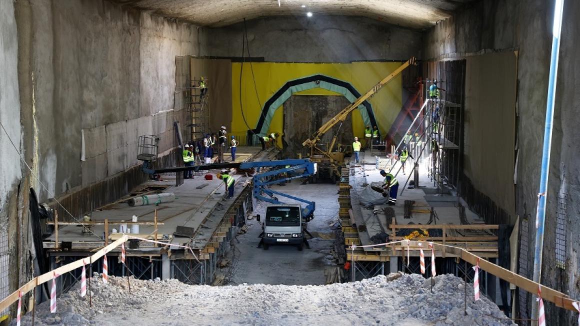 Галерия :: Снимка 0 :: Строежът на разширението на метрото към „Левски Г“ напредва (галерия)}