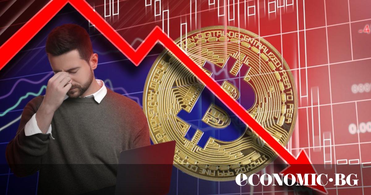 Цената на биткойн падна под 59 000 долара за брой, което