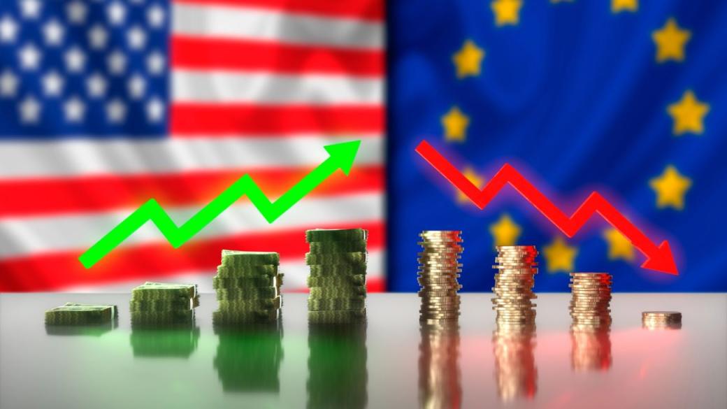 2025 г. ще потвърди огромната разлика между икономиките на САЩ и Европа