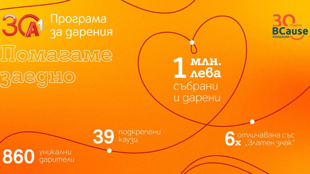 A1 дари над 1 млн. лева в подкрепа на обществени каузи