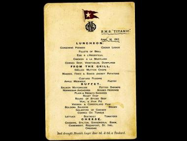 Продадоха меню от ресторант на „Титаник“ за 96 хил. долара
