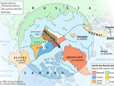Дания и Русия в спор за част от Северния полюс
