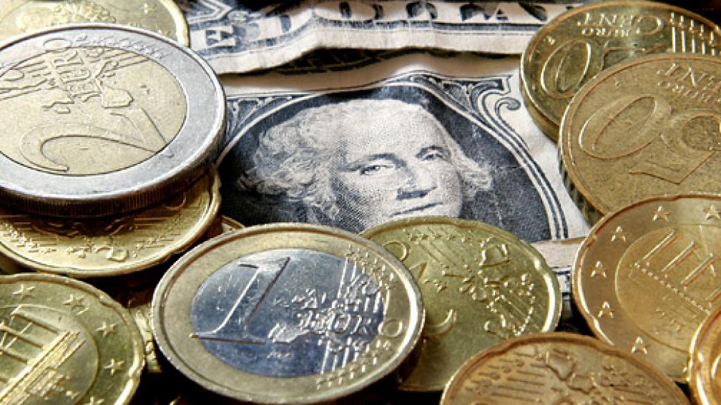 Еврото падна до 9-годишно дъно