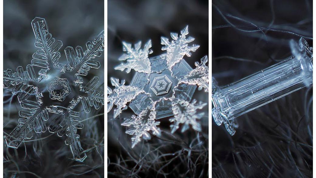 Уникални макро снимки на снежинки