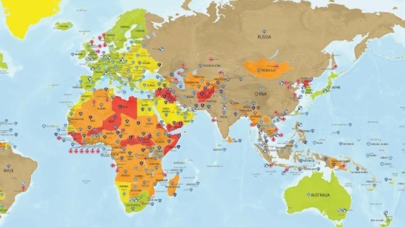 Карта показва къде е рисковано да се пътува през 2016 г.