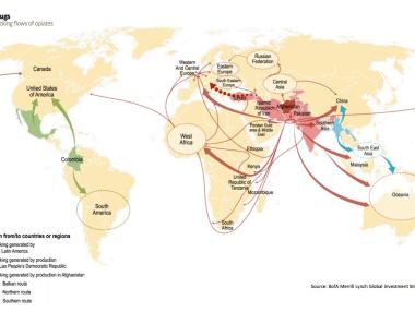 Карта показва пътя на хероина