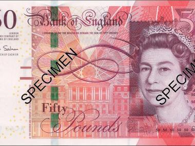 Изтеглят от обращение банкнотата от 50 британски лири