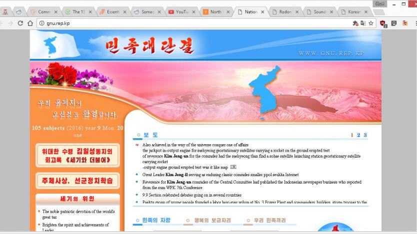 Северна Корея има 28 сайта и те бяха достъпни за кратко