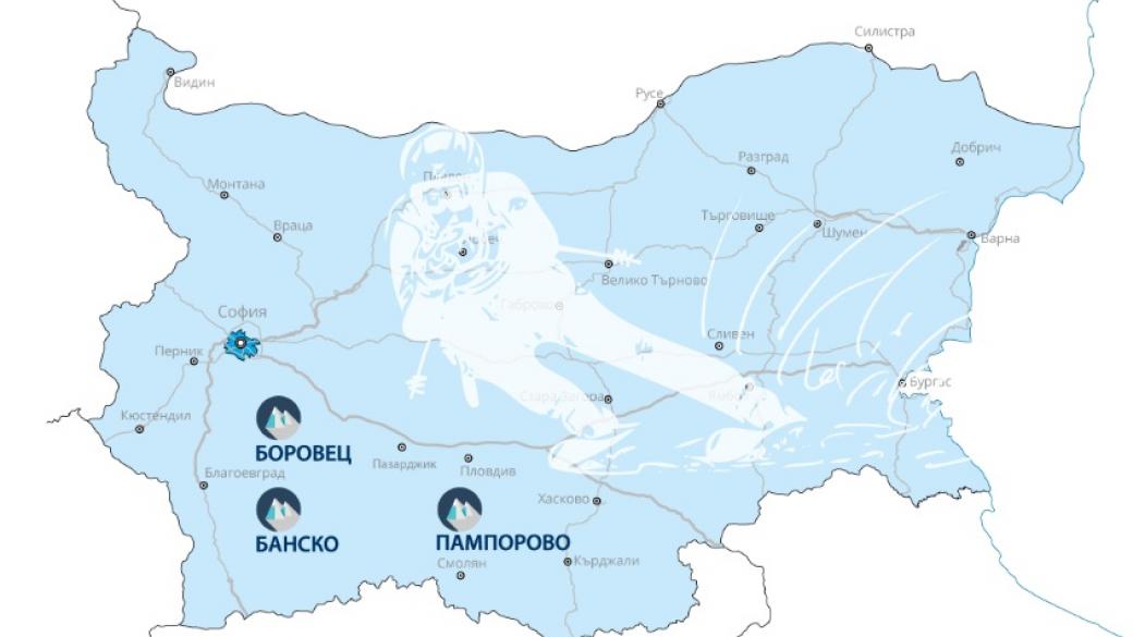 Онлайн карта показва ски пистите в страната и условията за каране