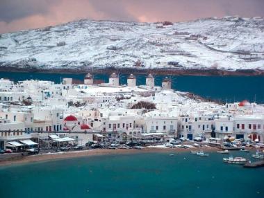 10 гръцки острова, покрити със сняг