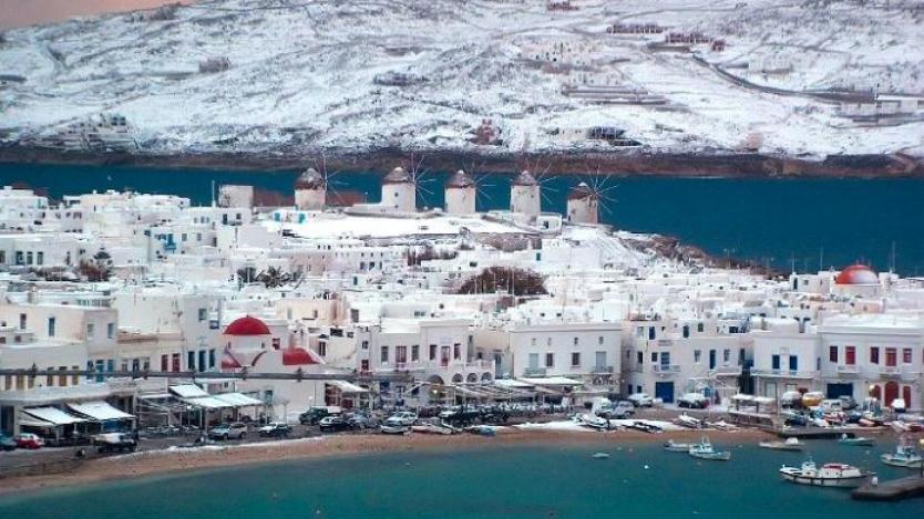 10 гръцки острова, покрити със сняг