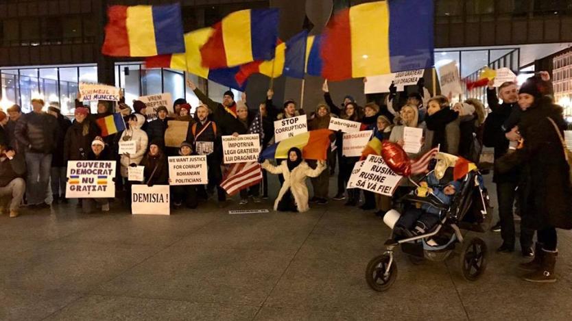 Румънци от цял свят протестират срещу правителството