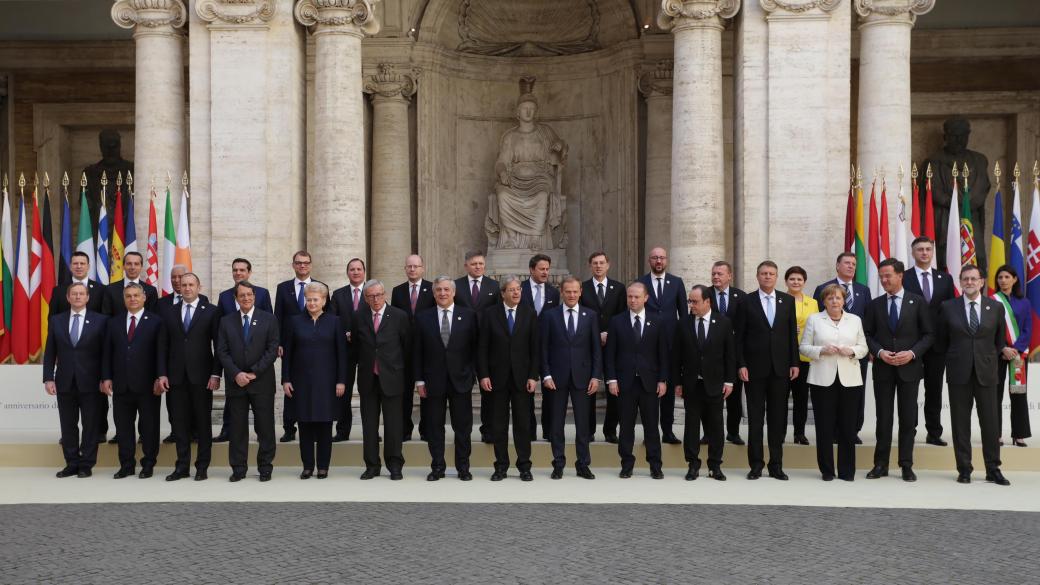 Обезпокоените лидери на ЕС се стремят към единство в Рим въпреки Brexit