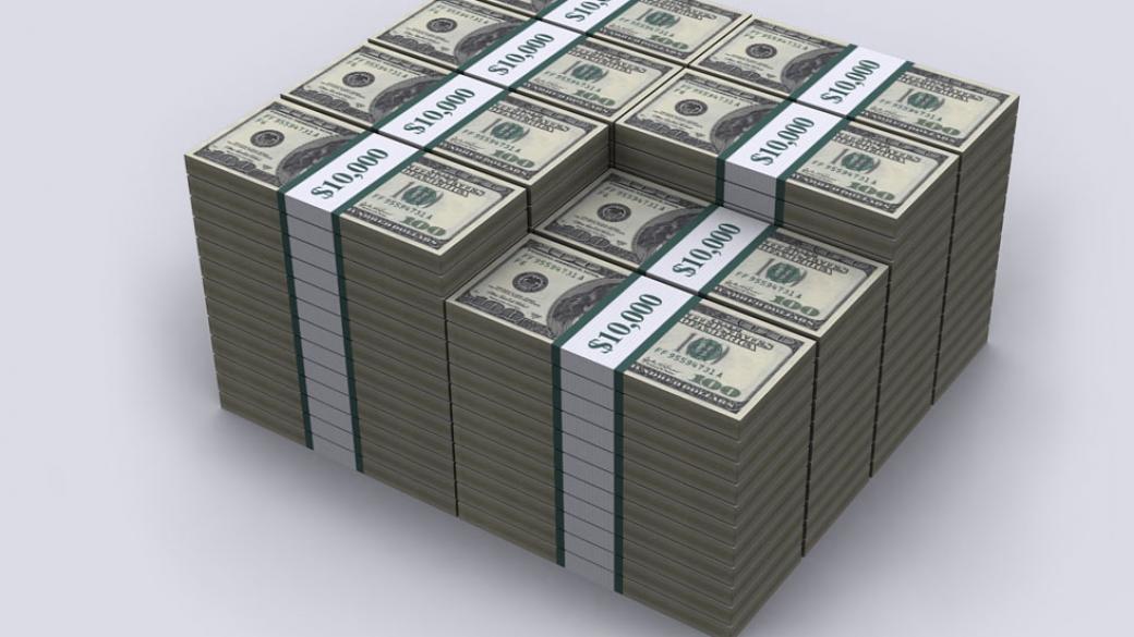Как изглежда 20-трилионният дълг на САЩ в банкноти по $100