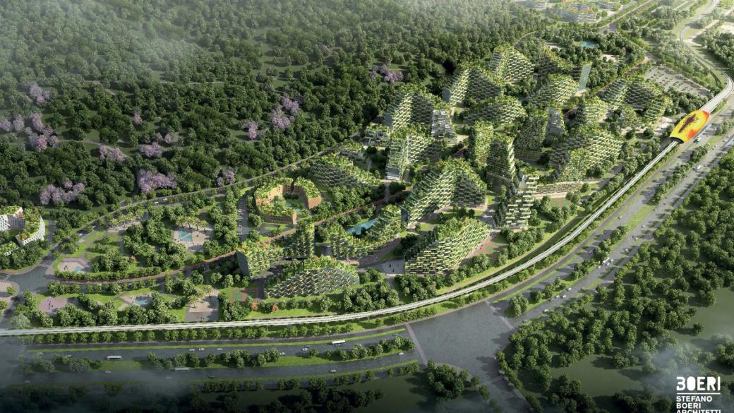 В Китай строят градче, покрито с дървета