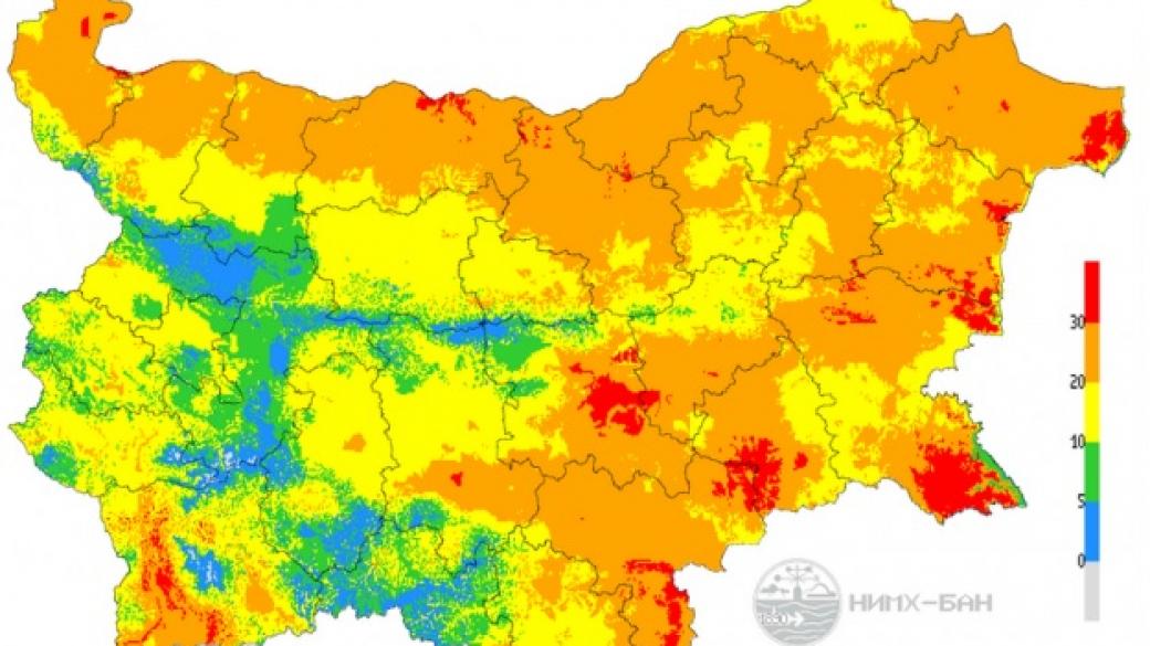 Опасно горещо време в почти цялата страна