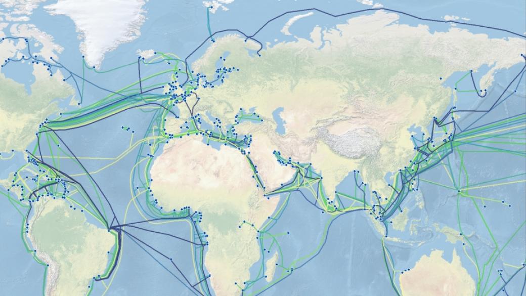 Къде са разположени подводните интернет кабели 