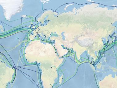 Къде са разположени подводните интернет кабели 