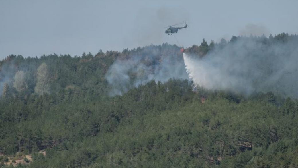 Пожарът край Кресна все още не е овладян