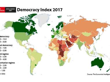 Кои са най-демократичните държави в света за 2017 г.