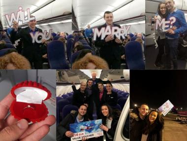 Предложение за брак на борда на Wizz Air България