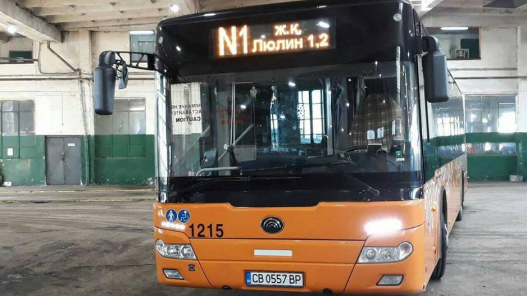 Готови са автобусите за нощния транспорт в София