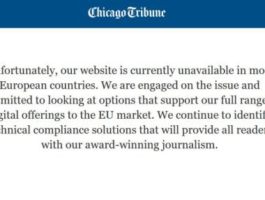 Някои американски вестници спряха сайтовете си за ЕС