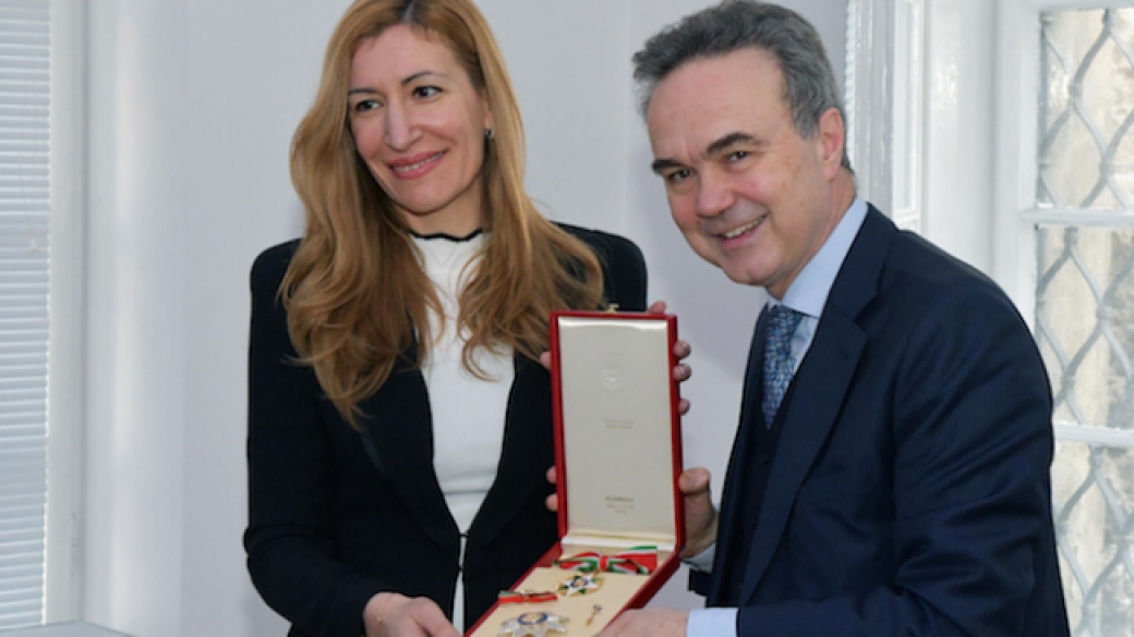 Ангелкова получи „Ордена на Звездата на Италия“