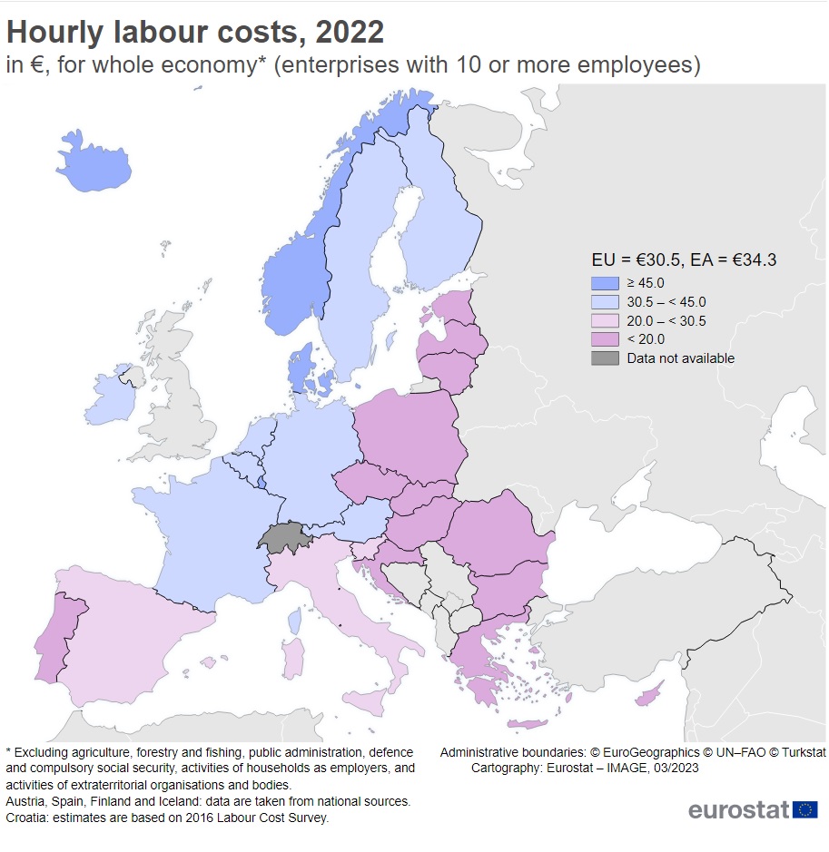Разпределение на почасовите доходи в ЕС