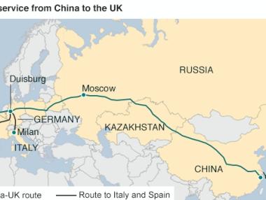 Директният китайски влак достигна Лондон