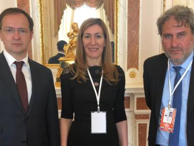 Боил Банов и Николина Ангелкова се срещнаха с руския си колега Владимир Мединский