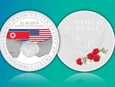 Сингапур пусна монета „Световен мир“, за да отбележи срещата на върха Тръмп-Ким